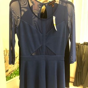 Madden girl sz medium blue mesh cut out dress